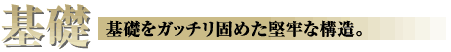基礎をがっちり固めた堅牢な構造